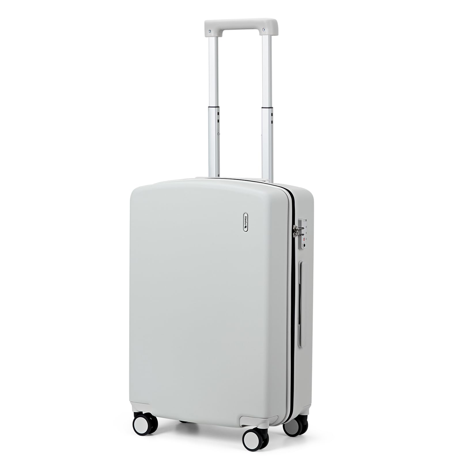 Hanke Carry On Luggage Airline Approved, 20 Inch Carry On Luggage Hard Shell Suitcases with Wheels Lightweight TSA Travel Luggage(Smoke White)