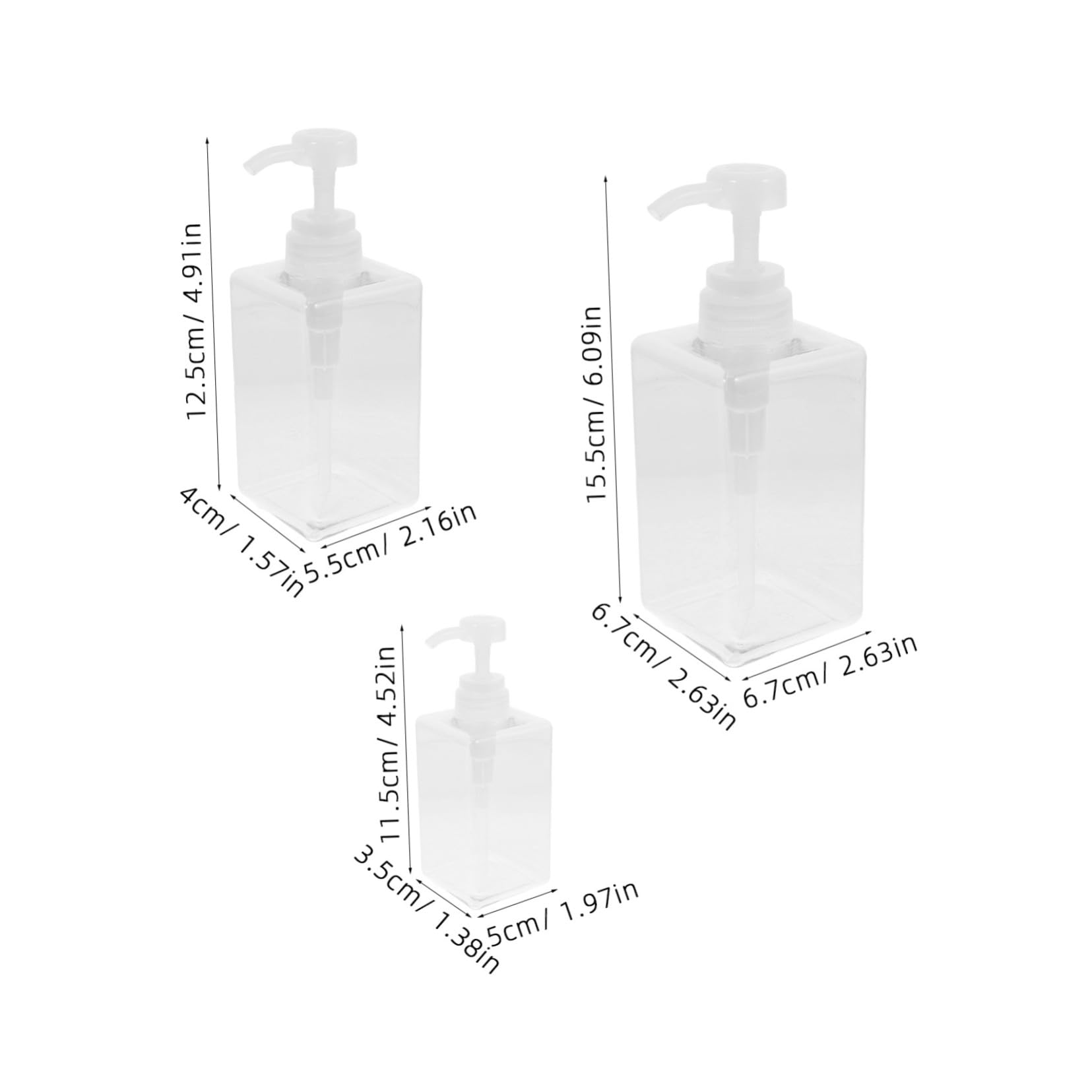 AUTSUPPL Travel Dispensing Bottle Set 3pcs Chrome Soap Dispenser Lotion Bottle Pump Included