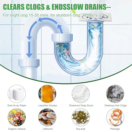 Drain Clog Remover Powder Sink Drain Cleaner for Hair and Grease, 18-Packs Heavy-Duty Powerful Kitchen Sink and Shower Unclogger, Pipe-Safe - Image 5