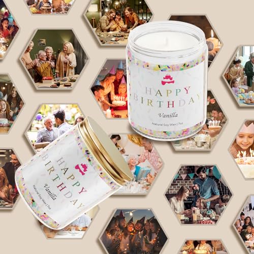Lihome Happy Birthday Candle - Birthday Gifts for Women, Men, Mom, Dad, Sister, Teacher, Friends - Best Gifts for Her Ideas, Natural Soy Wax Vanilla Scented Candles - Image 5