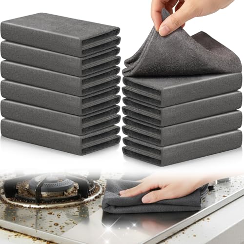 Loiluliy Paño De Limpieza Mágico,10 Piezas Reutilizables Balletas Microfibra 30x40cm Adecuado para La Limpieza De Cristales, Coches, Cocinas Y Baños