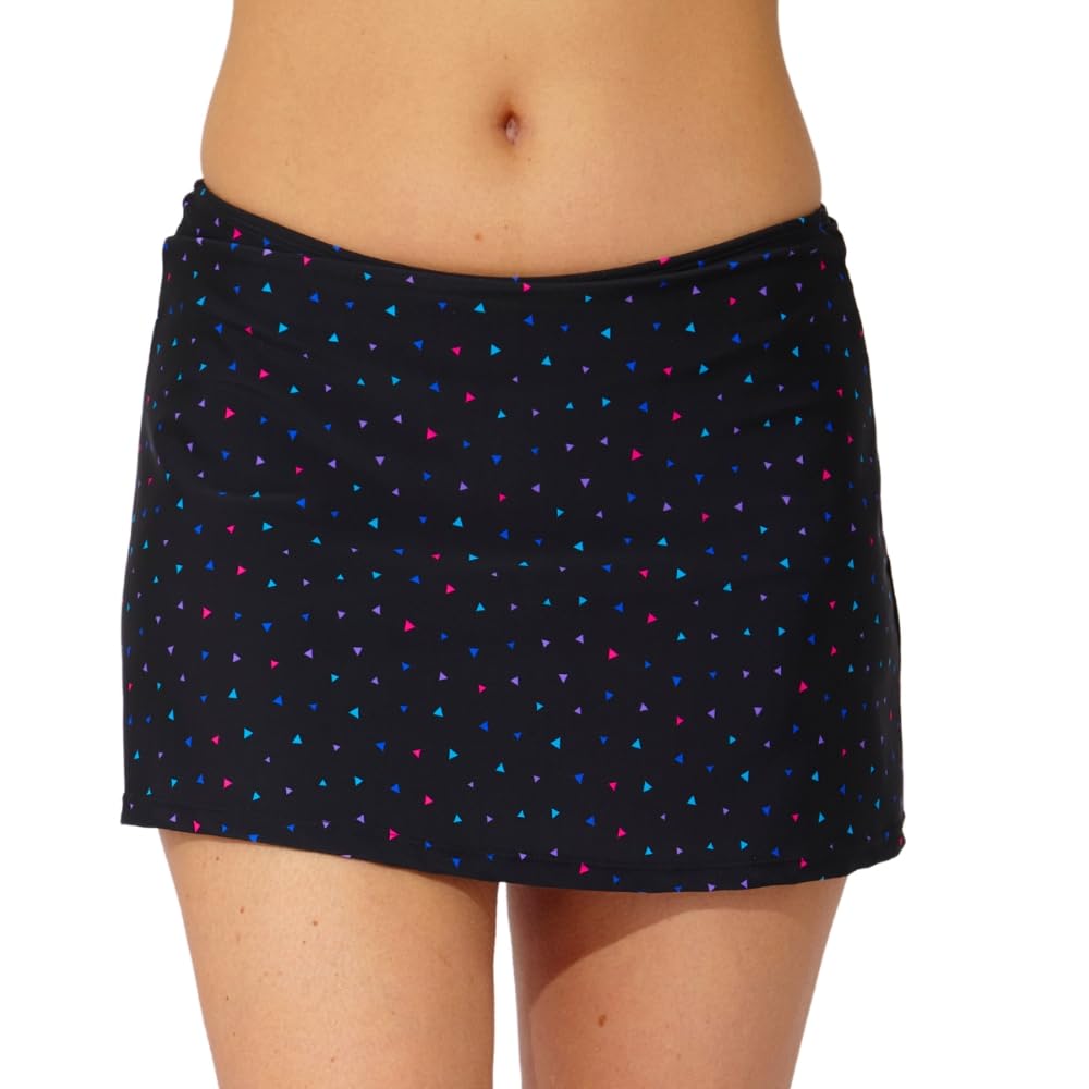 Scuba Ladies Swimwear Women's Swim Skirt with Attached Bikini Briefs Bottoms Mix & Match UK Seller - Geo Print - Size 14