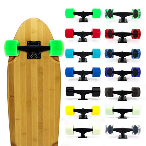 Image of VJ Skateboard Truck and Wheel, 5.0 Skateboard Trucks w /Skateboard Crusier Wheel 60mm, Skateboard Bearings, Skateboard Screws, Skateboard Riser Pads