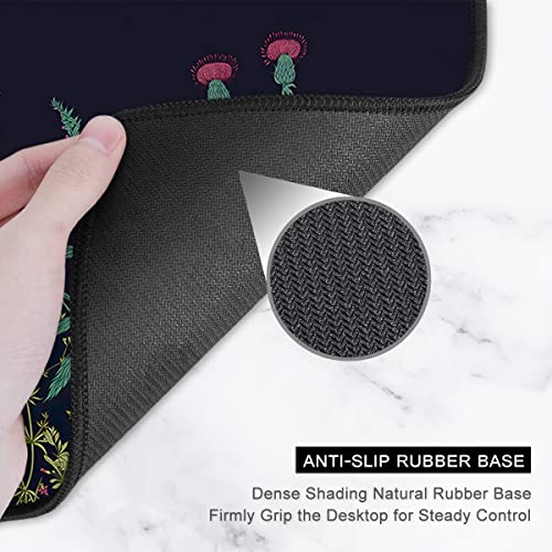 Image of Auhoahsil Desk Pad, XL Extended Large Gaming Mouse Pad 31.5 x 11.8 Inch, Waterproof Mousepad with Stitched Edges, Non-Slip Computer Keyboard Laptop Mat for Women Men Office Work, Silent Night Flowers