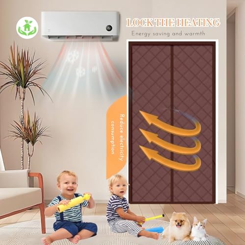 Rideau magnétique isolant thermique de porte protection froid 110x240