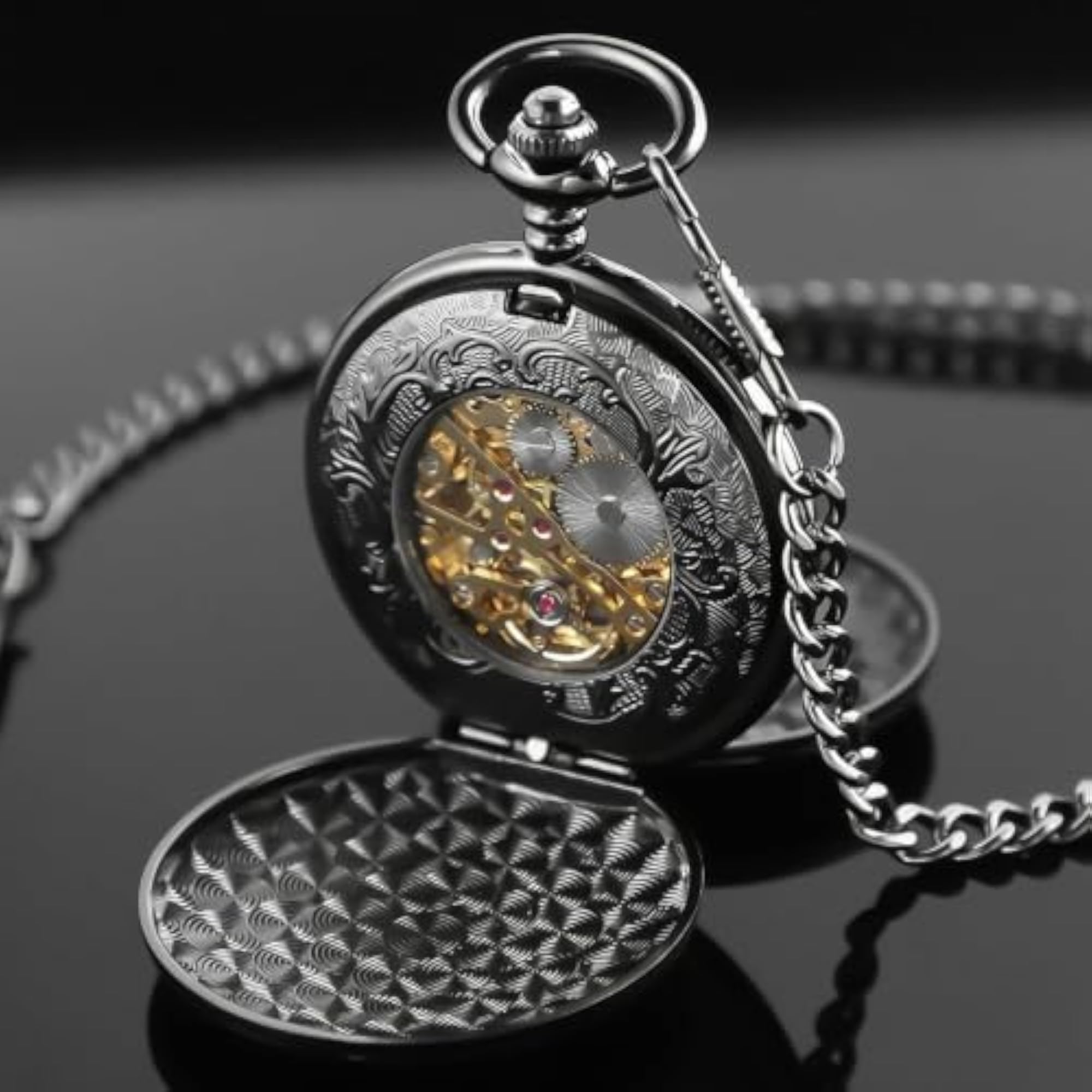 Vintage Design Mechanical Pocket Watch for Men, Gift for Him