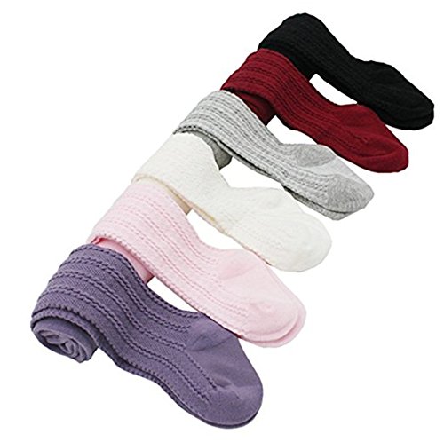 JELEUON Baby Toddler Girls Leggings Infant Cable Knit Cotton Tights Stockings Panties 5-6 Years