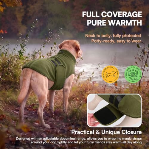 Image of Queenmore Dog Sweaters for Medium Dogs, Fleece Dog Sweater with Leash Hole