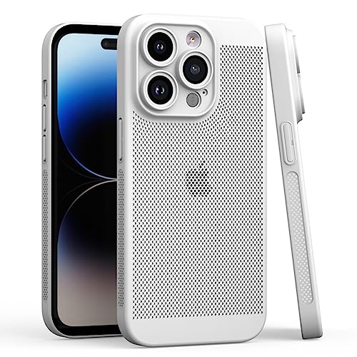 MAYABABY スマホケース 通気性 放熱 アイフォンカバー 保護シェ 超スリムな メッシュ ネットワーク ストラクチャー 熱放散 ソフトケース 耐衝撃 携帯ケース 超薄型 超軽量 高精度 カメラ 保護 PC 中空放熱 対応iPhone17Pro專用 保