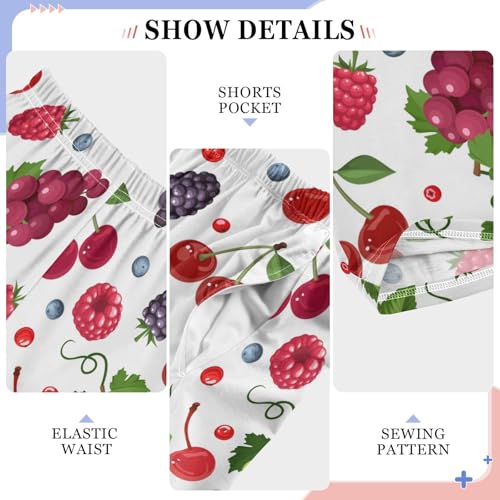 ZZXXB Grape Raspberry Strawberry Boys Long Pants Soft Trousers Elastic Waist Kids Lounge Bottoms with Pockets S-XL4