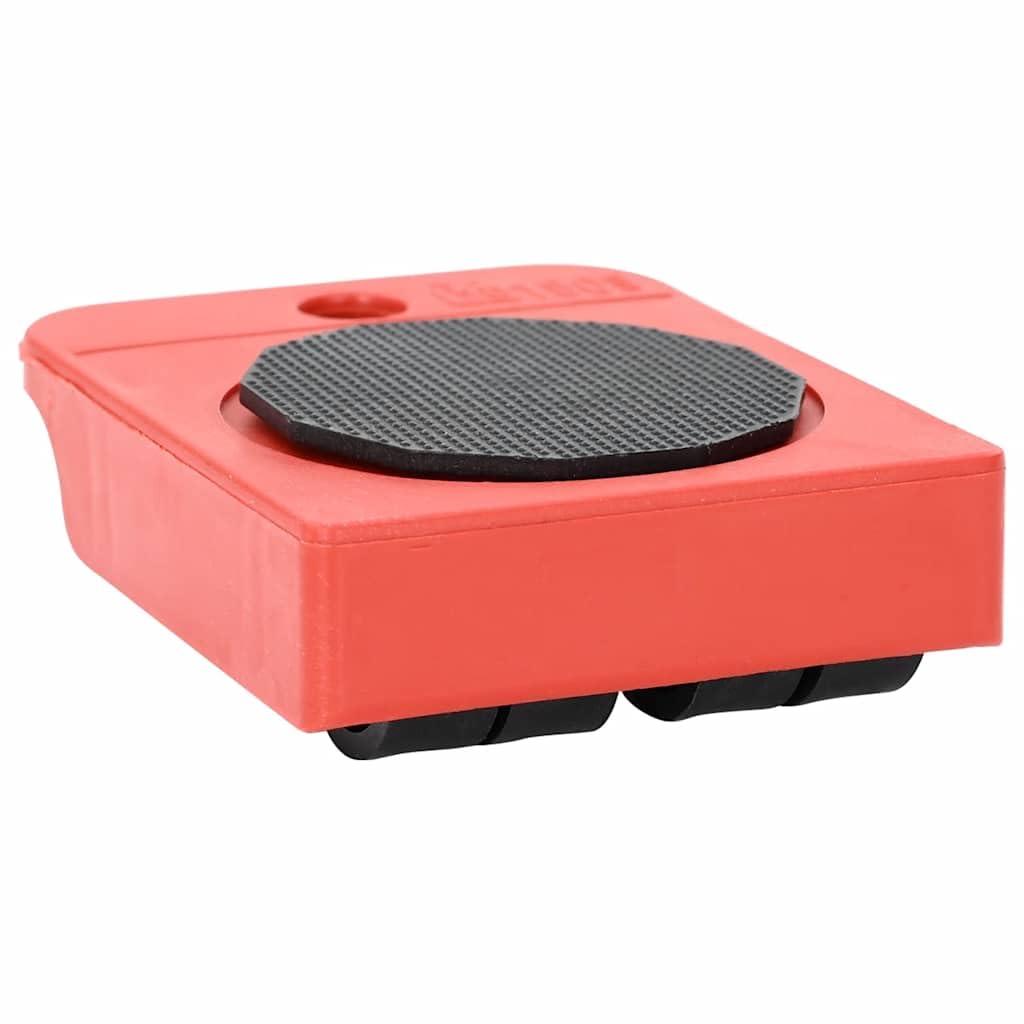 Rolki meblowe, rolki transportowe, 8 sztuk z podnośnikami, czerwone, polipropylen, 9,8 x 7,5 x 3 cm, nośność 150 kg, do warsztatu, biura, meble paletowe z ochroną podłogi i pomocą ślizgową