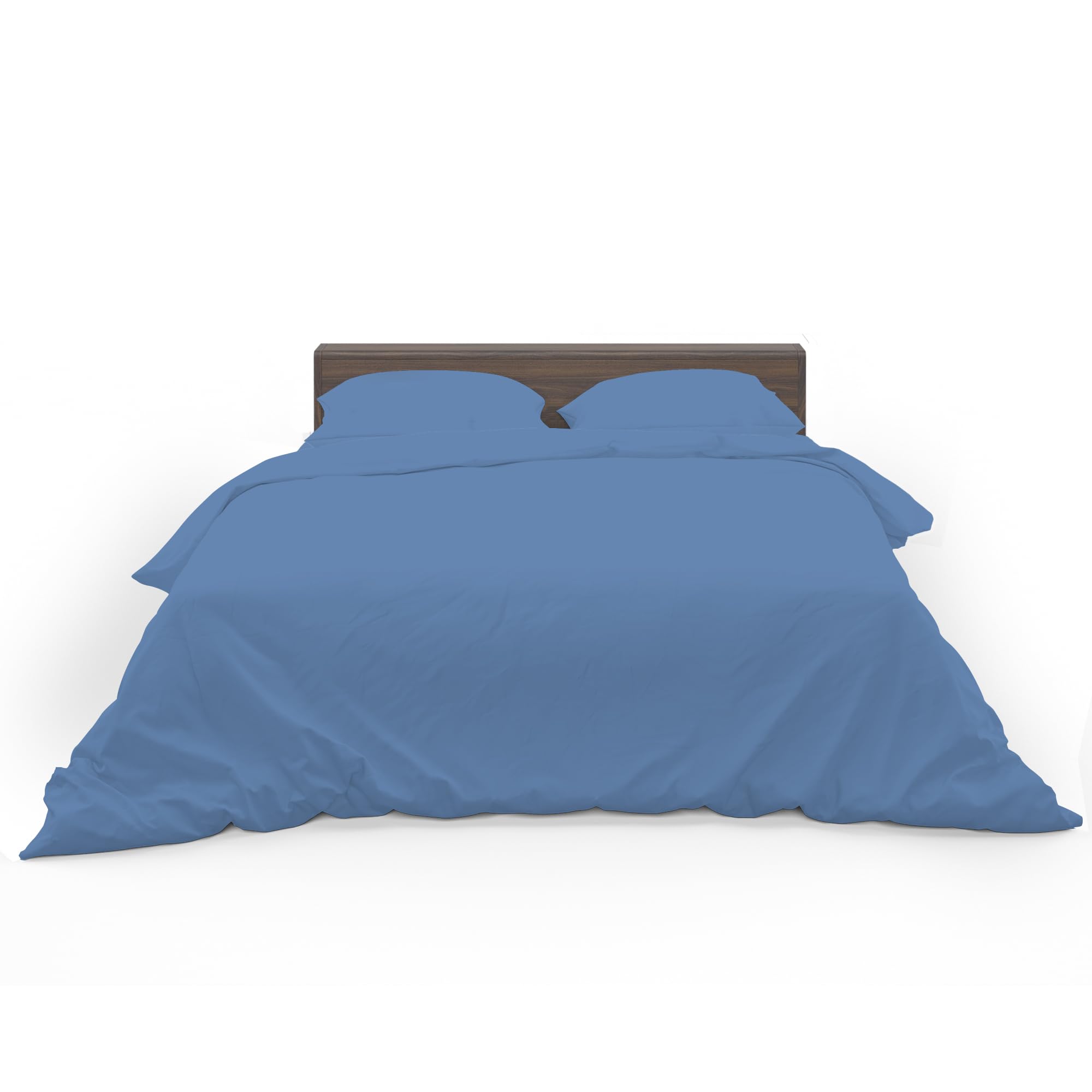 HOME ACE Mid Blue Easy Care Super King Size Bed Duvet Cover 100% Poly Cotton Super Kingsize Duvet Set, Polycotton Duvet Cover Bedding Super King Size Beds Cotton Duvet Set