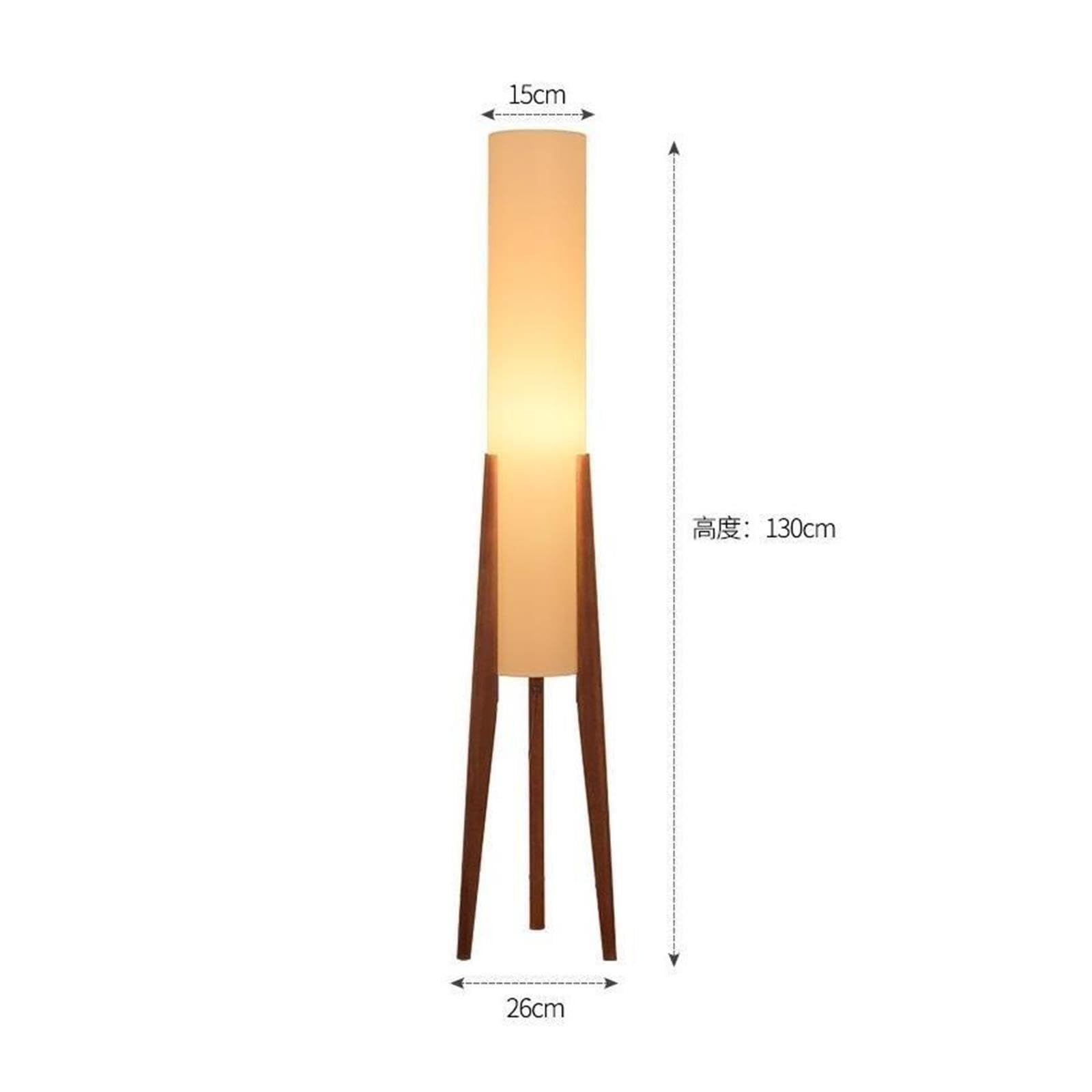 Lampa podłogowa z drewna ze statywem, Mid Century Dekoracyjny