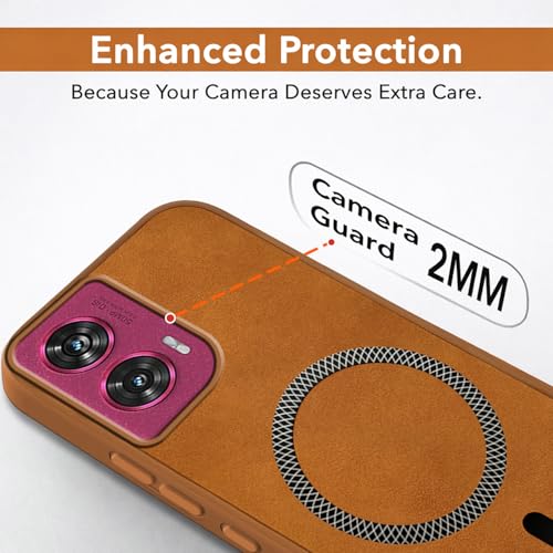 Image of Jkobi Leather Finish Back Cover Case for Motorola Moto Edge 50 Fusion (MagSafe Compatible Wireless Charging | Soft Touch | Camera Bump Protection)