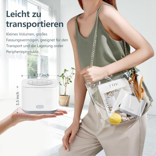 Tragbarer Ultraschallreiniger, 30W Schmuckreiniger, 5 Minuten One Touch Reinigungsmaschine für...
