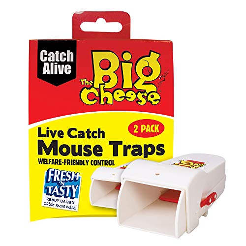 The Big Cheese Live Catch Mouse Traps (Baited, Ready to Use, Easy to Set Humane Rodent Pest Traps) - Twin Pack