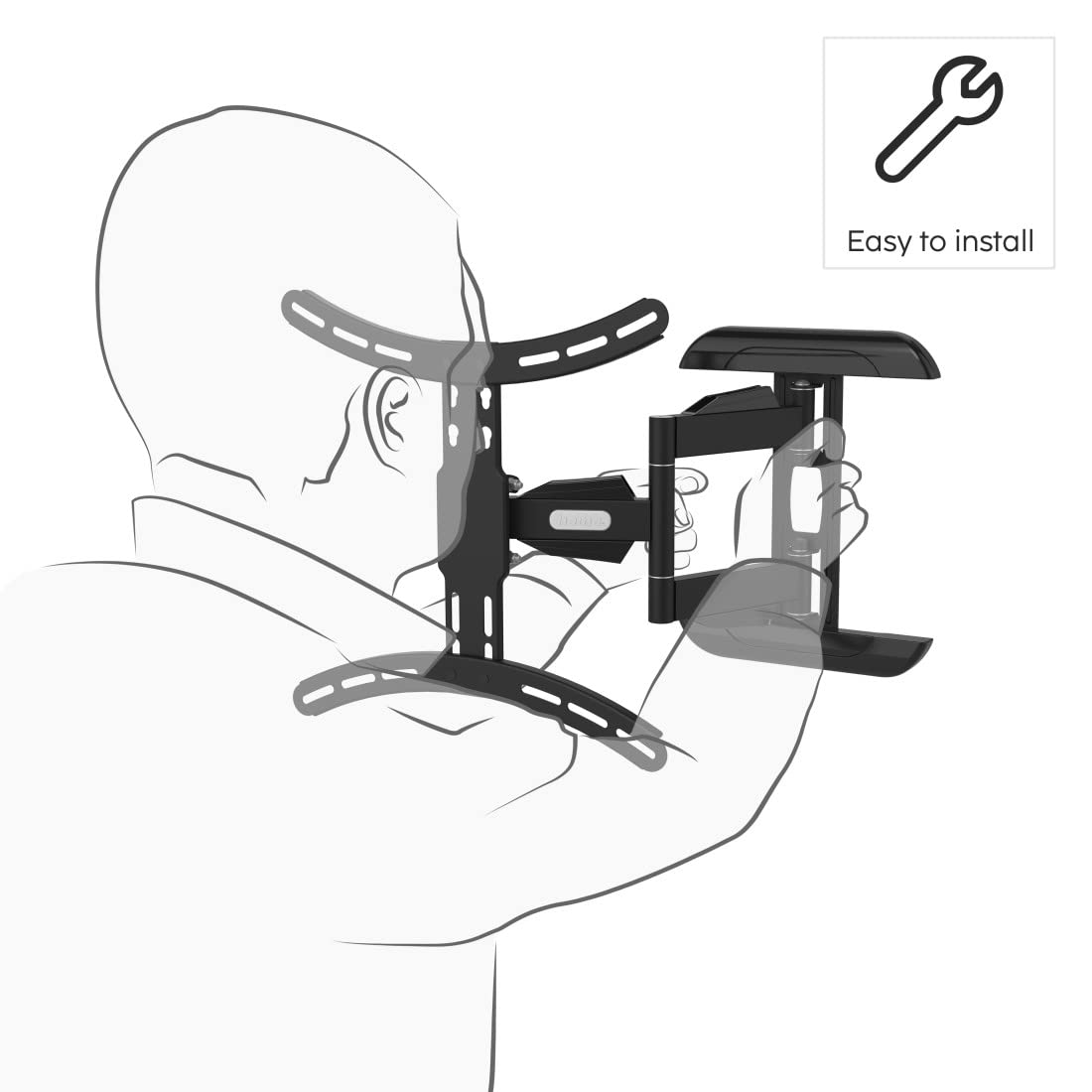 Hama TV-Wandhalterung (neigbar, schwenkbar, vollbeweglich für Fernseher von 32 bis 65 Zoll (81 cm bis 165 cm Bildschirmdiagonale), inkl. Fischer Dübel, VESA bis 400x400, max. 35 kg) schwarz