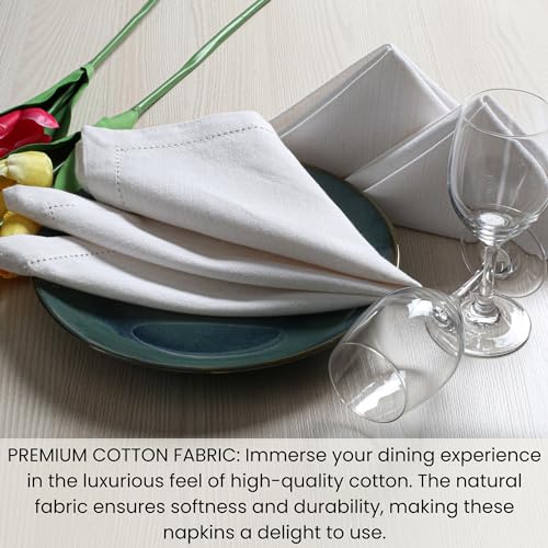 Cote De Amor 2301 Linen Hub Set Of 12 Cotton Cloth Dinner Napkins 18X18 Inches - Soft Durable Washable thumb #4