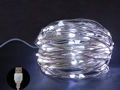 Izgut Ltd. Micro-LED-Lichterkette mit USB-Kabel (weiß) (11 Yards (10 Mio.)) Cover
