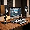 Desktop Speaker Stand Pair, Monitor Speaker Stand, 22.5 x 24cm Metal Tray at +10° to -10° Tilt Angle, Flat Base Compatible with Any Desk, Ideal for 5 to 7 inch Studio Monitor, Bookshelf Speaker #4