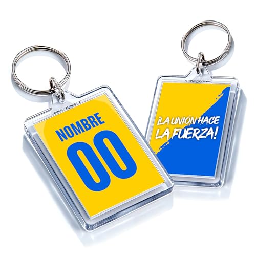 Genérico Llavero Personalizado Fútbol Las Palmas | Llavero con Foto a Dos Caras | Regalo Original para Aficionados del Fútbol | Regalo Camiseta Equipo Fútbol (Las Palmas)