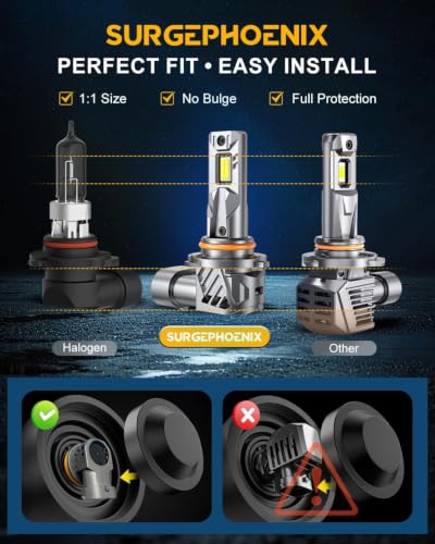 Image of H11 /H8 /H9 & 9005 /HB3 LED Bulbs Combo, 180000LM, 1000% Brighter | 6500K Cool White LED Fog Light Bulbs, True 1:1 Mini Size, for Off-Road Applications, Pack of 4