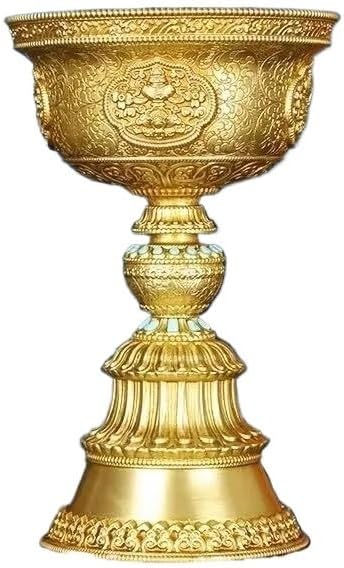 Exquisitely Carved and -Inlaid Copper Candle Cups, Butter Floating Sacred Candlesticks(S-15.6 CM)