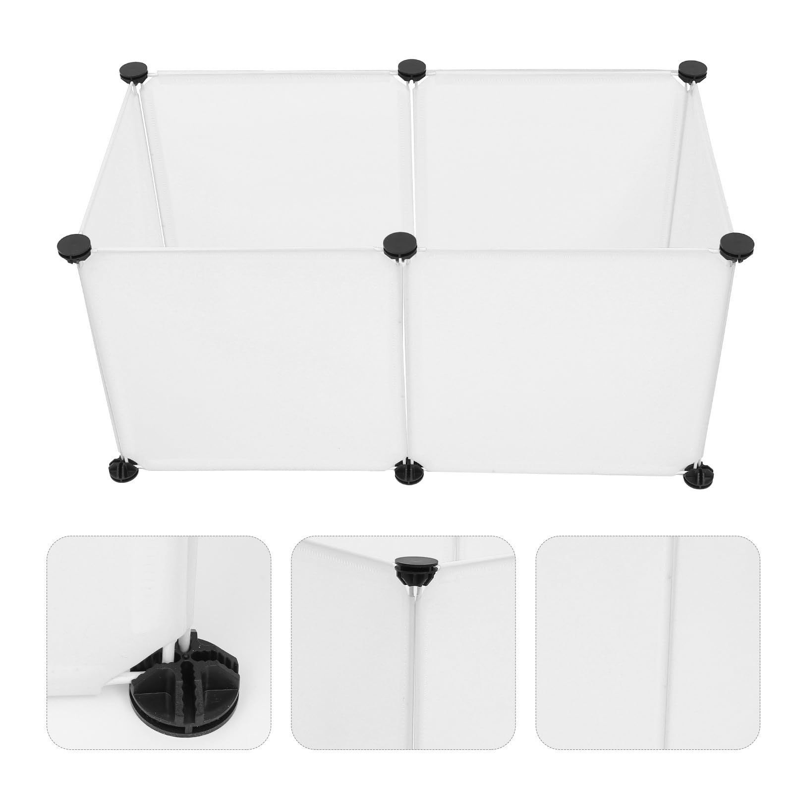 Abaodam Cage pour Petits Animaux en Résine Blanche, Maison pour Hamster et Lapin, Simple Style 6 Panneaux pour Aire de Jeu Extérieure