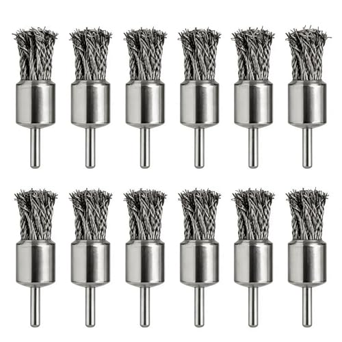 Juego de 12 Cepillos de Alambre para Taladros, ø 20mm 25mm 30mm Cepillos de Alambre para Eliminar Corrosión óxido y Pintura