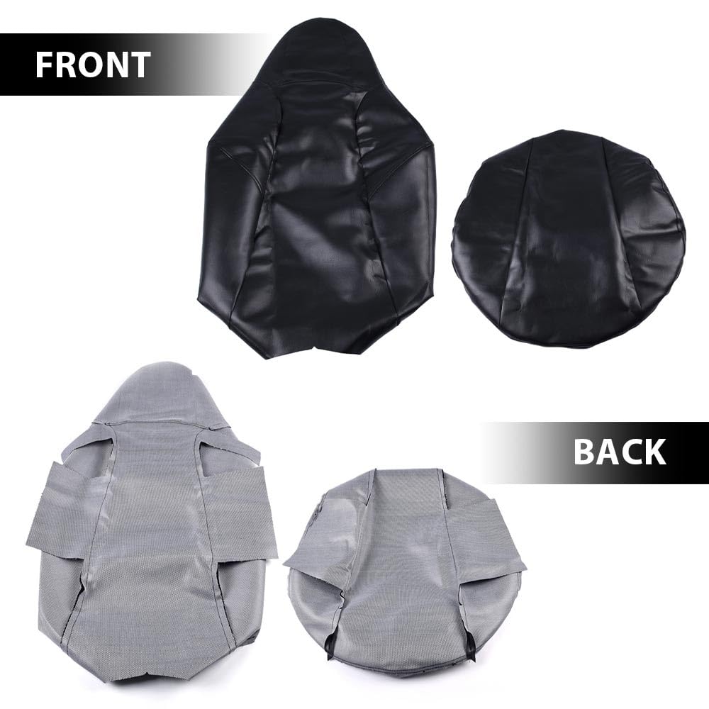 PIT66 Kit de Fundas de Asiento, Compatible con Polaris RZR 570 2012-2018/Polaris RZR 800 2008-2014/Polaris RZR 900 2011-2014/ACE 325/570 2014-2017, Vinilo Negro