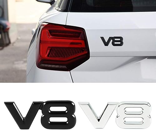 Miniatura 6 de DSYCAR V8 - Adhesivo metálico 3D para automóvil, calcomanía de metal V8 para camión, accesorios de repuesto (V8-negro)