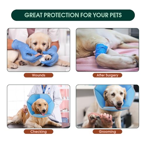 Image of Dog Cone Collar Alternative After Surgery - Comfortable Dog Neck Recovery E-Collar for Small, Medium & Large Dogs - Post-Surgery Protective Collar, Blue M