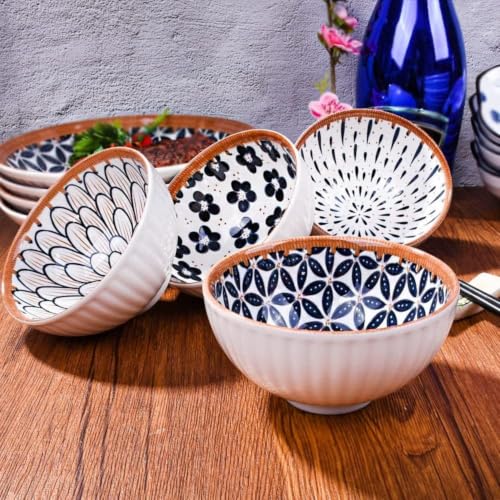 Image of Ceramic Dinner Plates Set of 2, 8 Inch Porcelain Salad Dessert Round Plates, Microwave, Oven and Dishwasher Safe, Kitchen Plates, Serving Dishes Plates (1 Plate 2 Bowl Drop Print, 1)