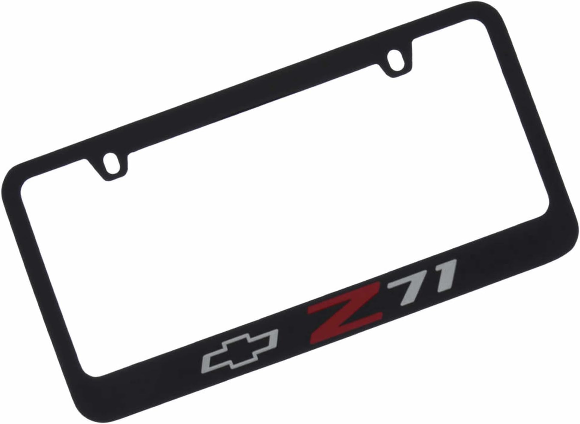 Chevy Tahoe License Plate Frame - Black Powder Coated Metal Frame With Screw Caps