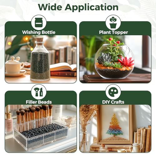 Image of T4U Tumbled Chips Stones Crushed Black Gravels 1 LB, Irregular Shaped Natural Rock Pebbles, DIY Polished Rocks for Potted Plant, Bonsai, Vase Fillers Aquarium Decoration, Aquarium Gravel Rocks