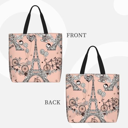 Bicycle Coffee Balloon Print Tote Bag Large Women Casual Shoulder Bag Handbag For Outdoors Holiday Weekender Travel Gifts3