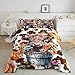 Highland Cattle Cup Comforter Set for Kids Adults,Retro Cow Skin Farmhouse Animal Soft Bedding Comforter Sets King,Watercolor Wild Flowers Rustic Style Quilt Comforter with 2 Pillowcases