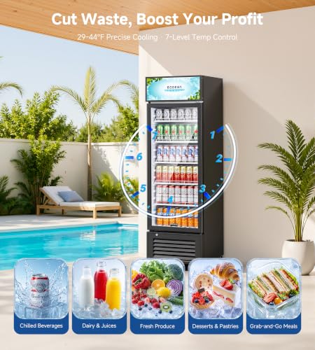 Image of BODEGACOOLER 13.03 Cu.Ft Commercial Beverage Refrigerator,Glass Door Cooler