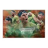 Poster sur toile Rafael Nadal - Dcoration murale pour salon, chambre  coucher - Style sans cadre - 30 x 45 cm