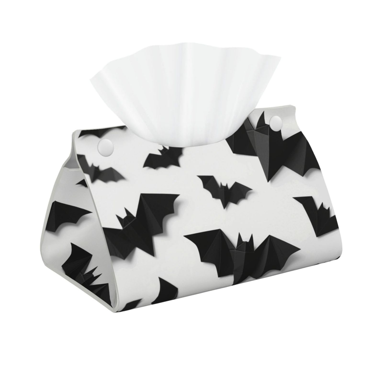 Pu Leather Tissue Box Cover, Halloween Bats Rectangle Tissue Case Covers Decorative Tissue Box Holder Waterproof Tissue Holder Organizer for Bathroom Home Office