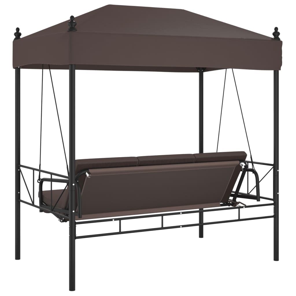 Banco Columpio de jardín con toldo Acero marrón café, Columpio Jardin Exterior, Balancin Jardin Exterior, Muebles Jardin Exterior, Balancin Balcon - 4008900