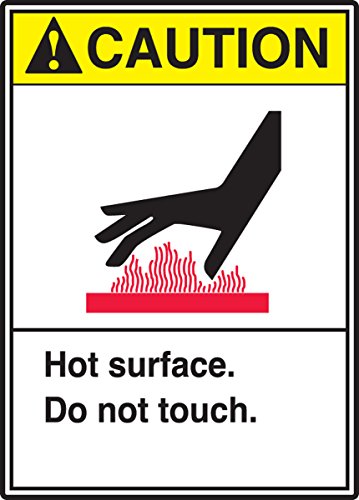 Autocollant Caution HOT Surface haute visibilité résistant en vinyle