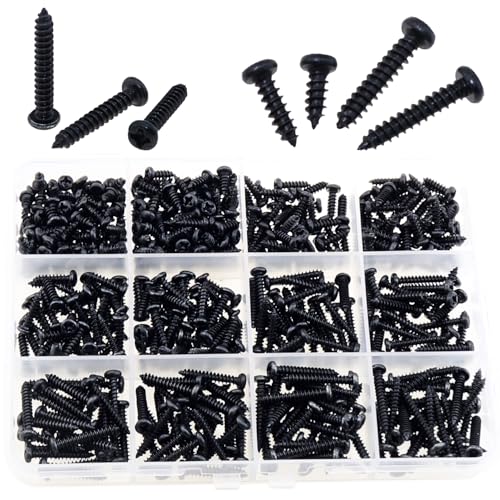 Set de 470 tornillos autorroscantes de acero carbono M3 miniatura 3