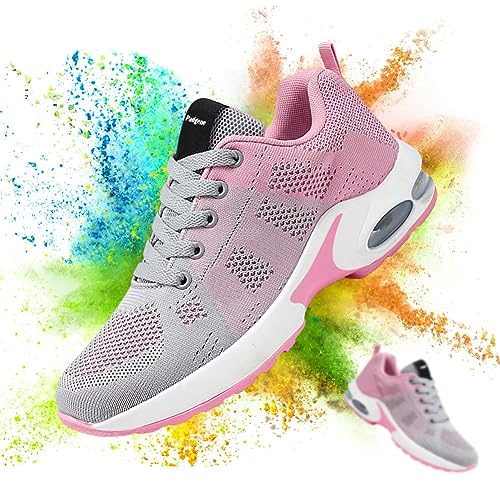 Image of Padgene Womens Sneakers Air Cushion Running Shoes Lightweight Tennis Walking Shoes Mesh Breathable Gym Work Fashion Sneakers Athletic Comfortable Casual