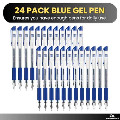 Bolígrafo 1InTheOffice Gel Azul Medio 0.7 mm Pack 24 miniatura 6