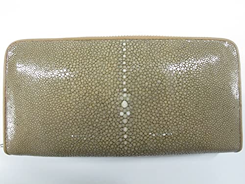 Genuine Polished Stingray Skin Women's Zip Around Clutch Wallet Purse (Nut Brown)2