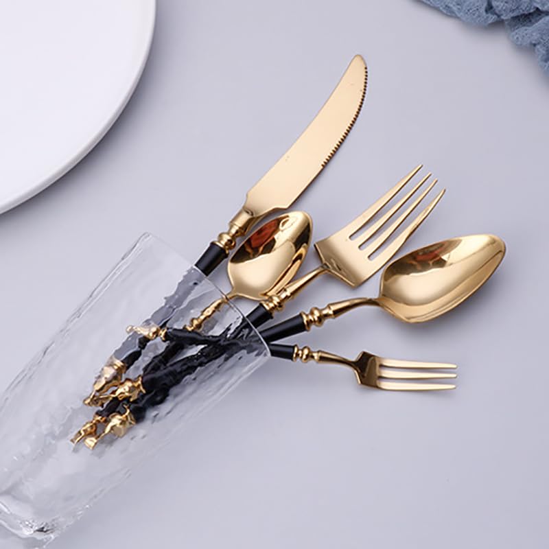 Halloween Essentials Cutlery Silverware Set 36 Piece Green Flatware Set for 6, Roman-Column Handle 18/8 Food-Grade Stainless Steel Christmas Best Gift Combo include Forks Spoons Set