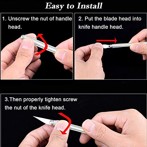 Precision Carving Craft Knife，Vkermury Hobby Knife Razor Tool With 5 Spare Blades For Phone Pc Tablet Drone Repair Diy Art Work Cutting Caving Knife Sculpture Pumpkin Carving #TOP4