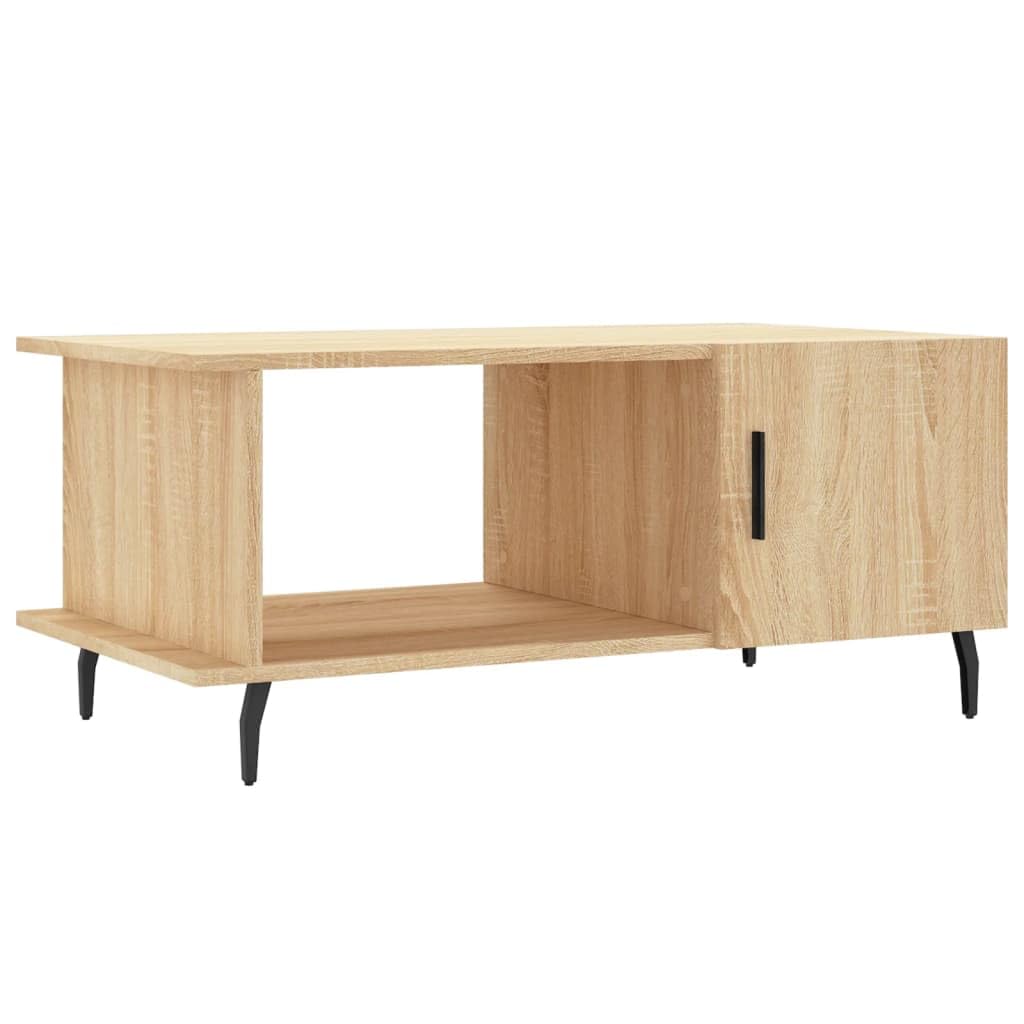 Table basse chêne Sonoma 90x50 cm avec rangements pour salon moderne
