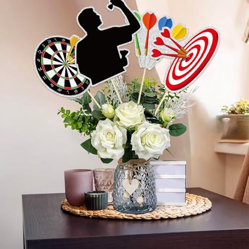 Image of Set of 16,Darts Theme Centerpiece Sticks,Target Dart Table Toppers,Gun Shooting Crosshairs Party Decoration Supplies, Birthday Decoration.